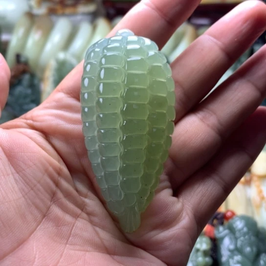 未镶嵌蛇纹石玉岫玉手把件