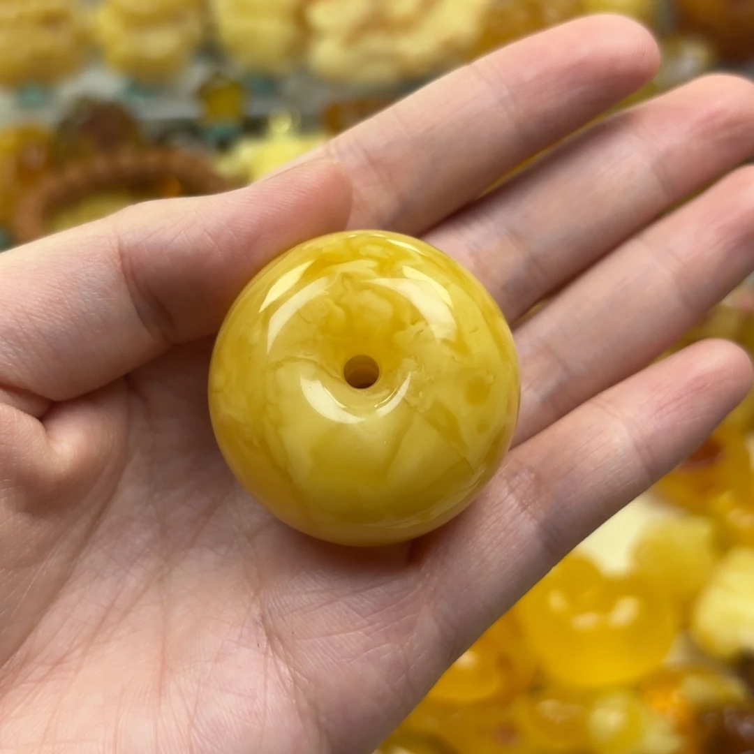 裸石蜜蜡未镶嵌蜜蜡吊坠打孔不退不换