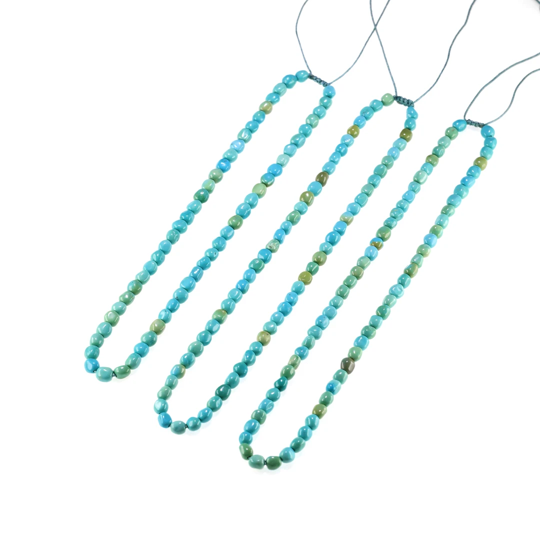 易禅居甄选-原矿绿松石天然小清新手工随型颈链