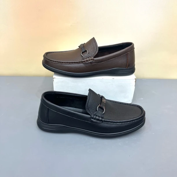 男士真皮休闲豆豆鞋2201真皮豆豆鞋男款舒适时尚百搭透气黑色软底