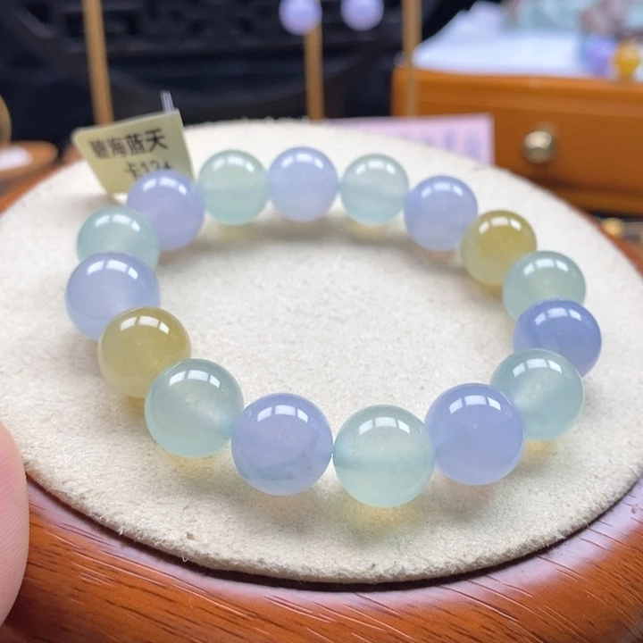 翡翠未镶嵌吊坠(不含链)翡翠碧海蓝天手串