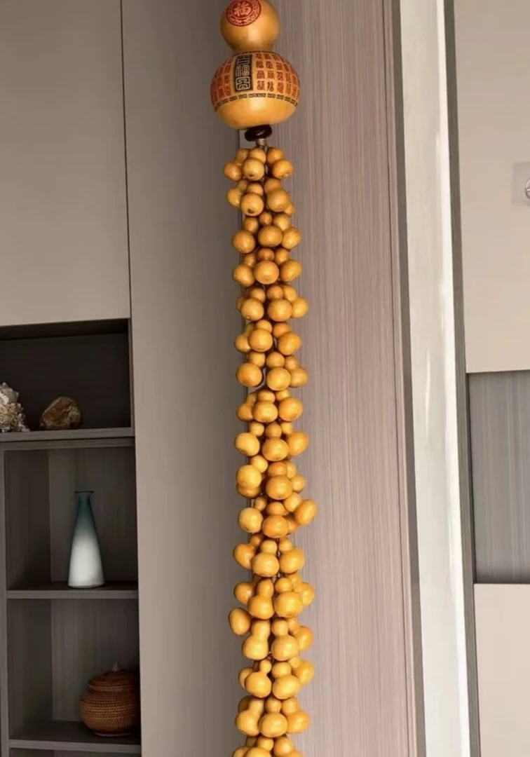 原生态手工56颗刻字子母葫芦客厅书房入户门茶室挂饰一帆风顺图案