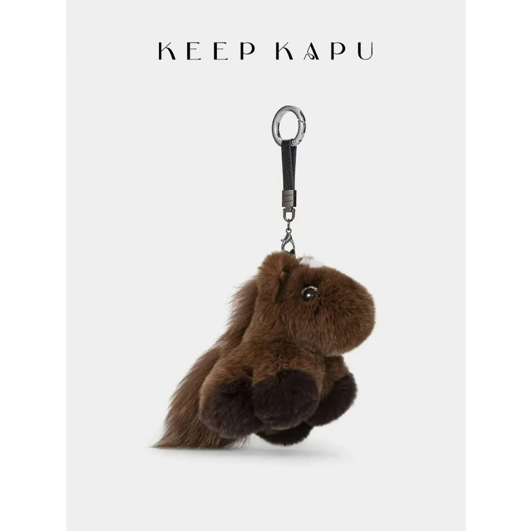 KEEP KAPU靠谱【小马包挂】狐狸毛獭兔毛毛绒钥匙扣包挂件KP253771