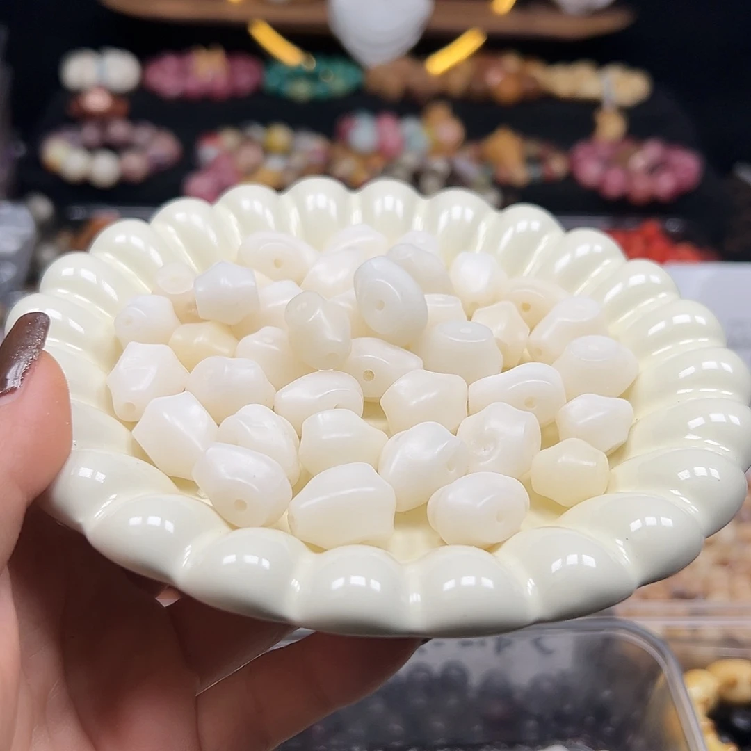 菩提根/象牙果手串瑕疵鲨鱼背三通15颗有裂