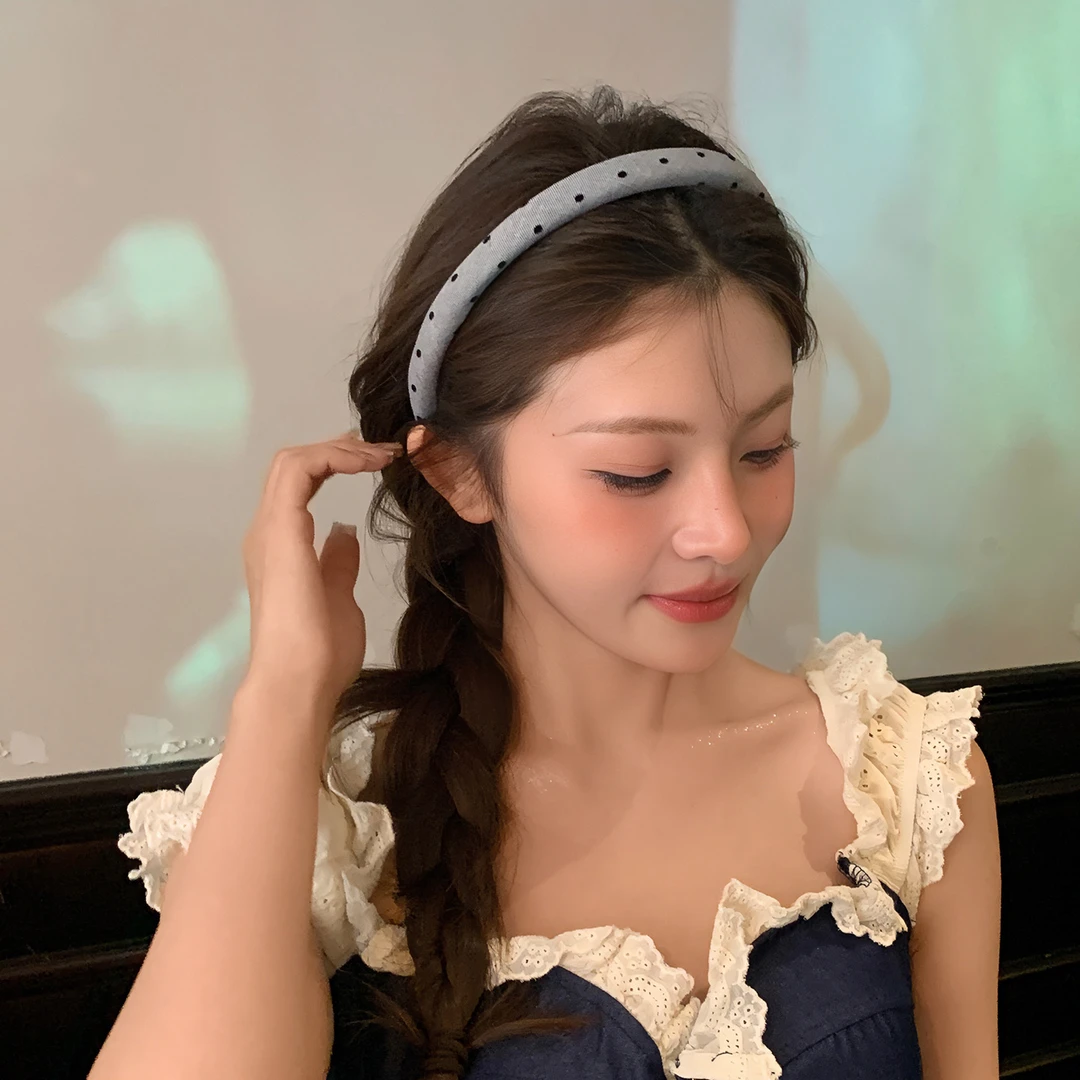 波点细发箍女高级感小众百搭头箍高颅顶减龄发饰压发发卡发饰