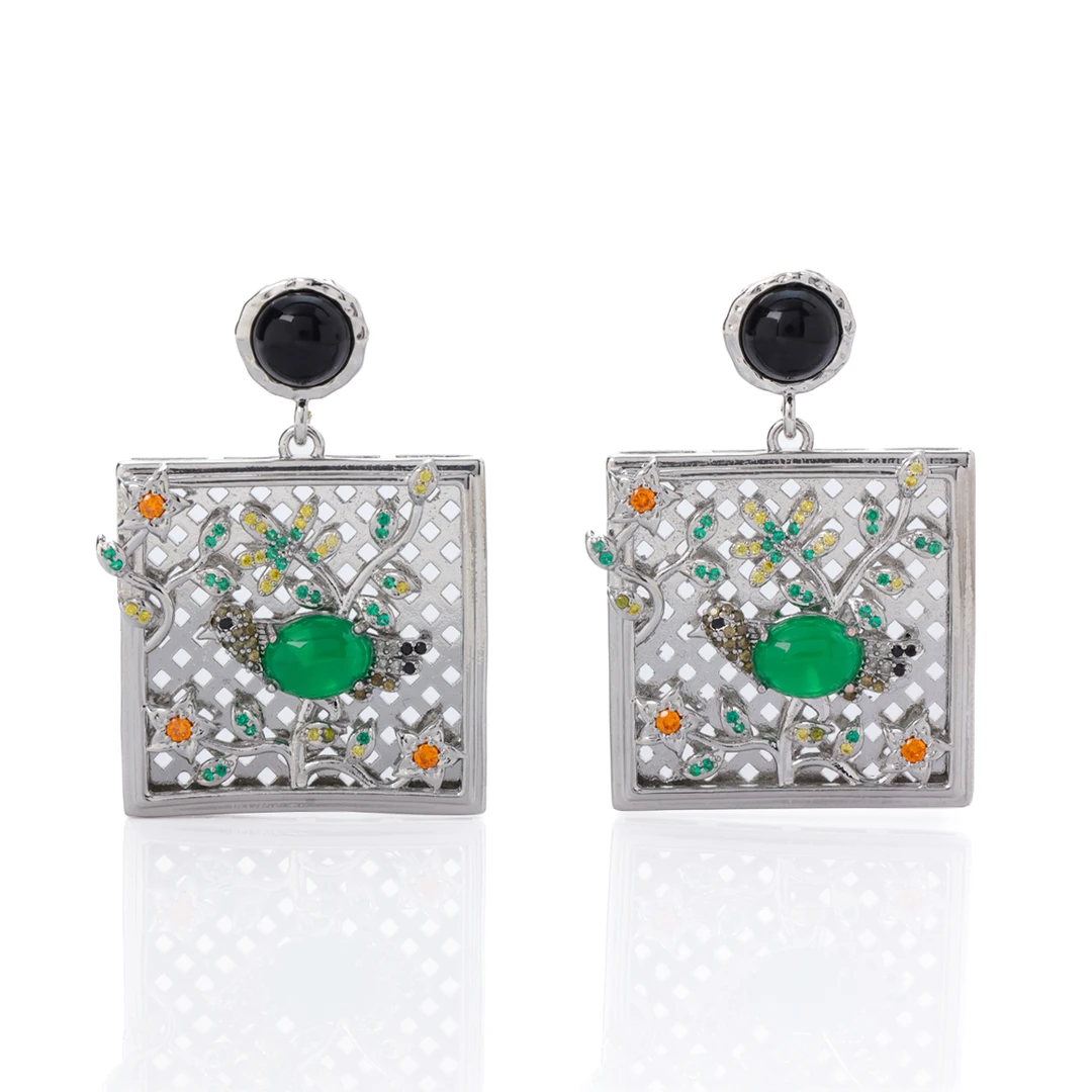 【花窗国风】创意新中式高级感宫廷风耳坠旗袍马面裙耳环8048