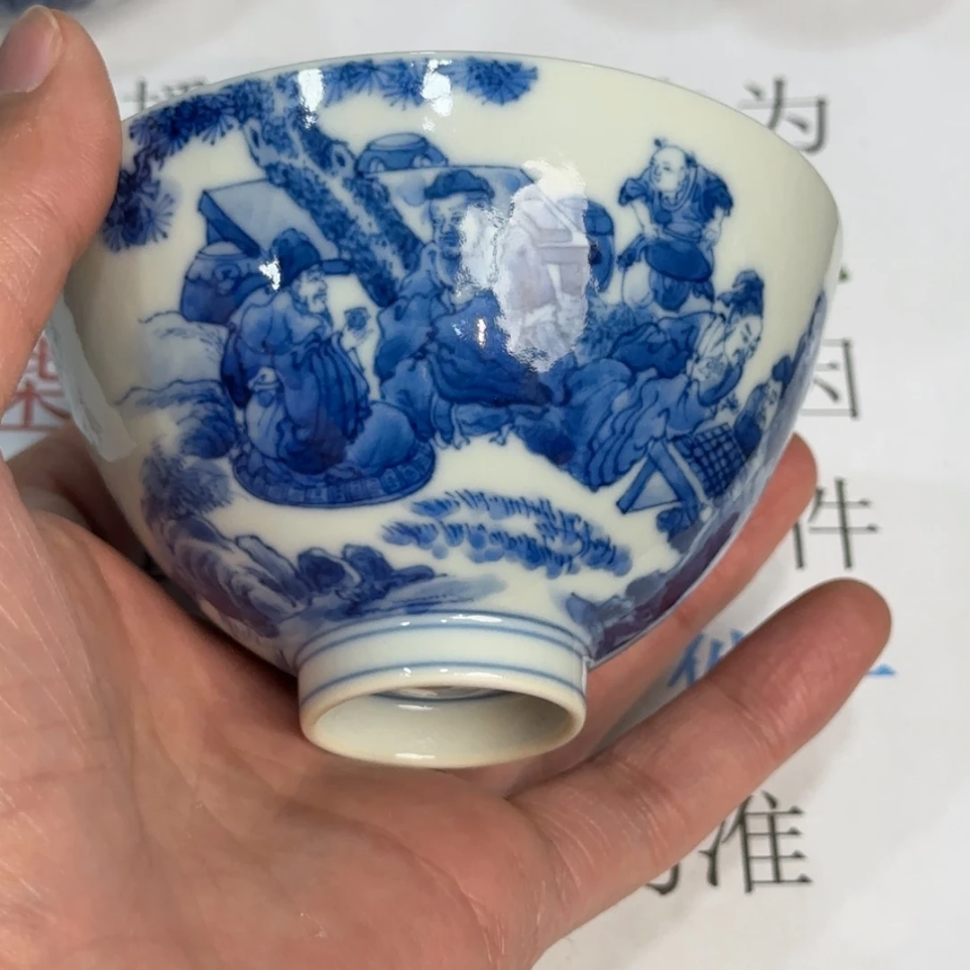 瓷杯子当代仿古精品全手工