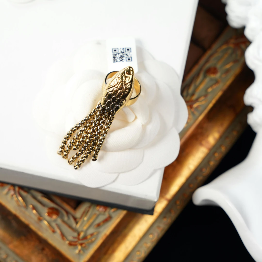 合金合成锆石戒指 柚礼中古/CD灵蛇流苏戒指LI506024