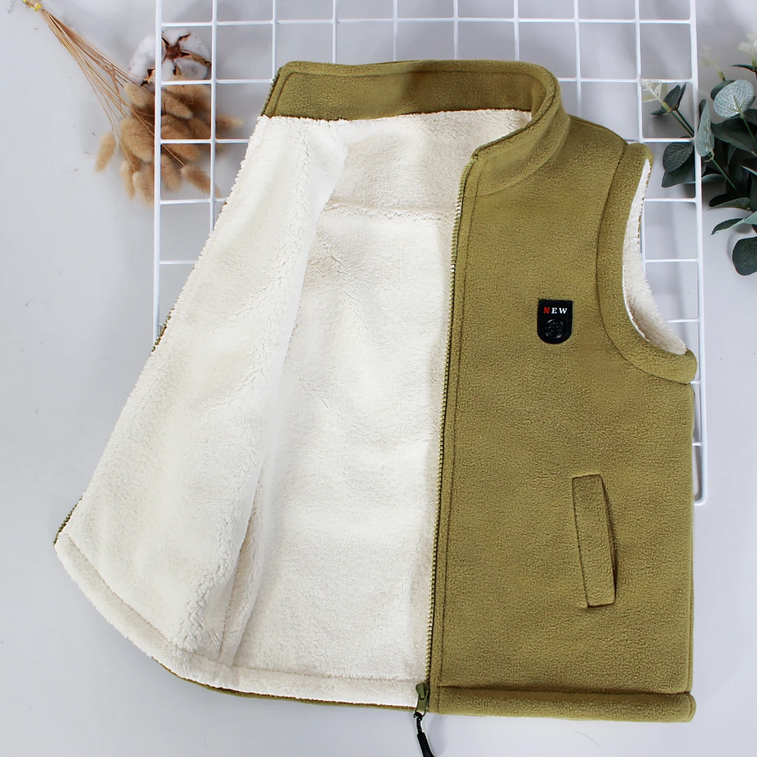 男童马甲秋冬儿童背心外穿加绒加厚中大童坎肩时尚宝宝马夹保暖潮