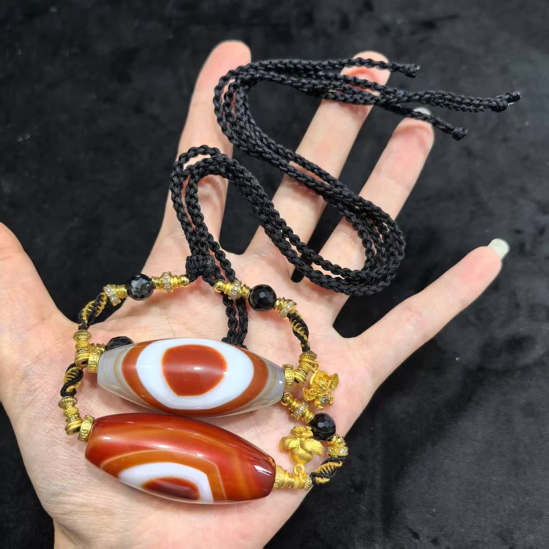 【曹美丽精选】H37765-玛瑙diy蚕丝脖挂-多样性发其一-20*48mm