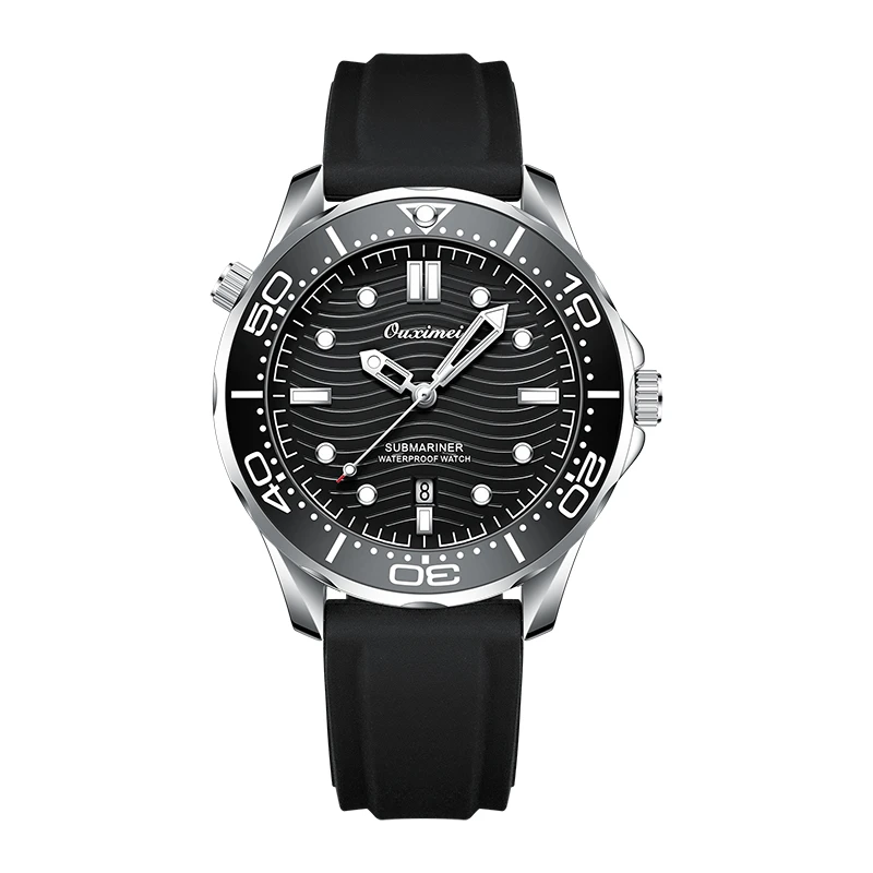 【11号】欧西美 带日历防水 高档黑色海马系列 男士腕表-L