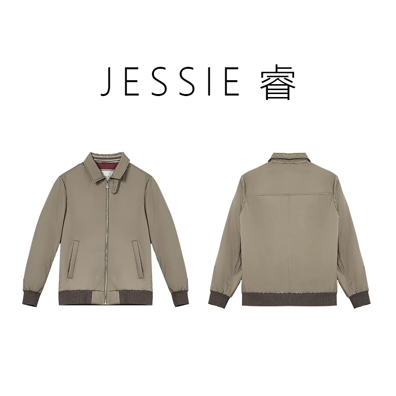 JESSIE睿 BC经典棉服男士休闲百搭外套吊染立领男显瘦夹克