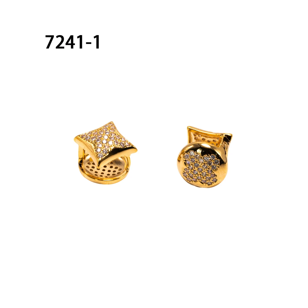 铜合金耳饰 简约镶嵌个性气质小众设计高级感耳钉耳饰～7241-1