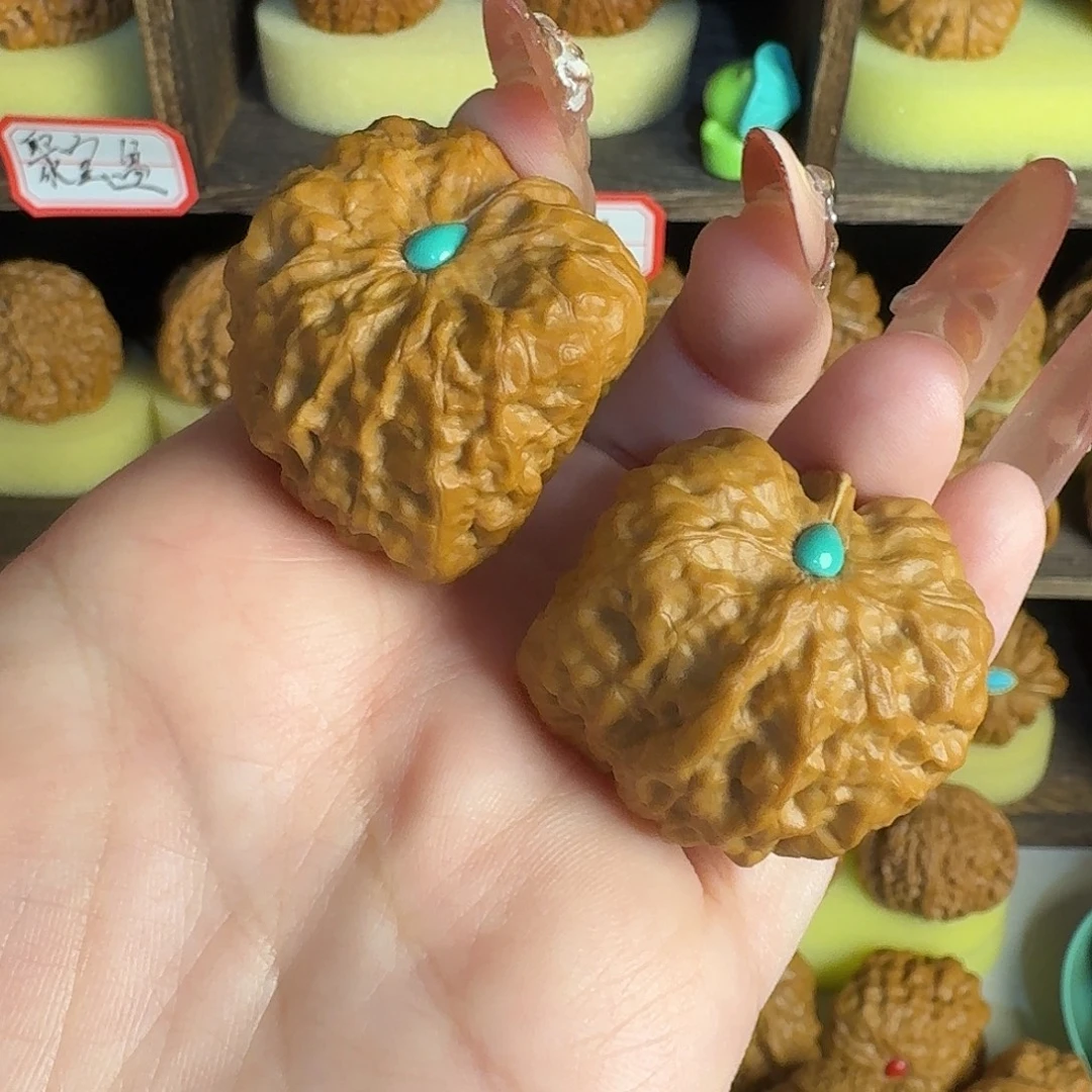 文玩核桃一帆风顺边33（镶嵌有修介意勿拍）