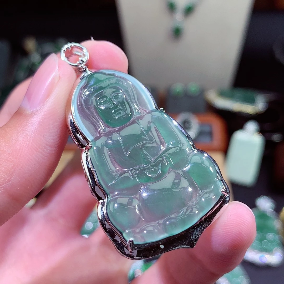 翡翠颈饰未镶嵌洗****我挂件