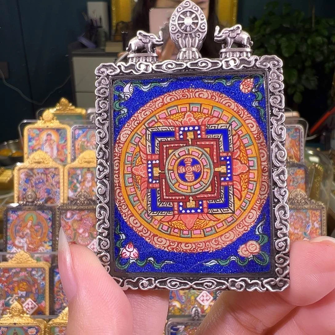 吊坠尽*魔力补差价热贡纯手绘唐卡