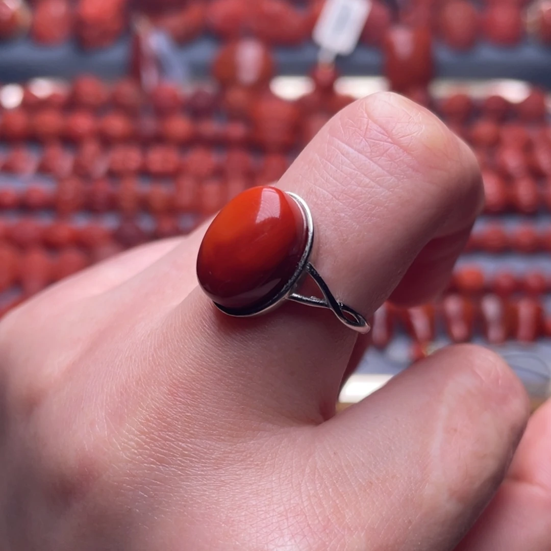 南红玛瑙未镶嵌其他W精品瓦西双色满肉女戒