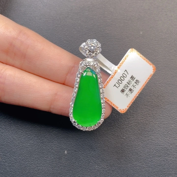 翡翠银S925镶嵌吊坠(不含链)