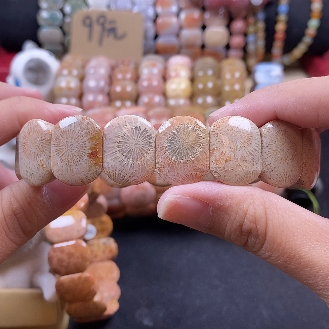 硅化珊瑚（珊瑚玉）未镶嵌手牌2