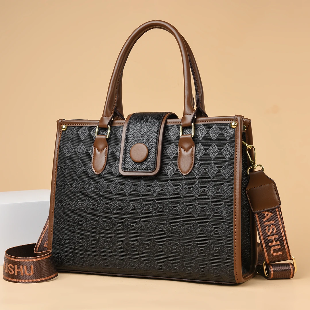 新款时尚轻奢百搭潮流女士单肩斜挎包8380棕色