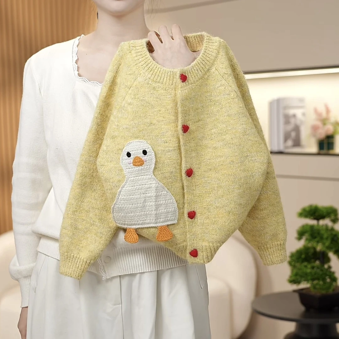 女童针织套头毛衣2025秋冬慵懒风韩版宽松上衣假两件百搭亲子装