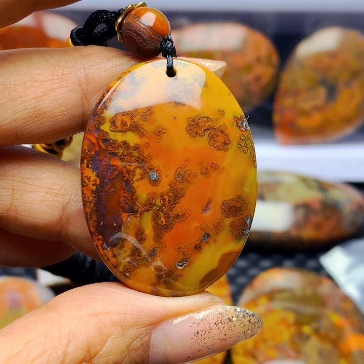 大***痕玛瑙/玉髓合金颈饰