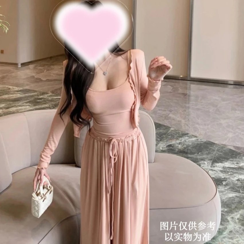 【仲夏桃子】裸橘色显身材懒人百搭气质温柔风显白三件套1139#