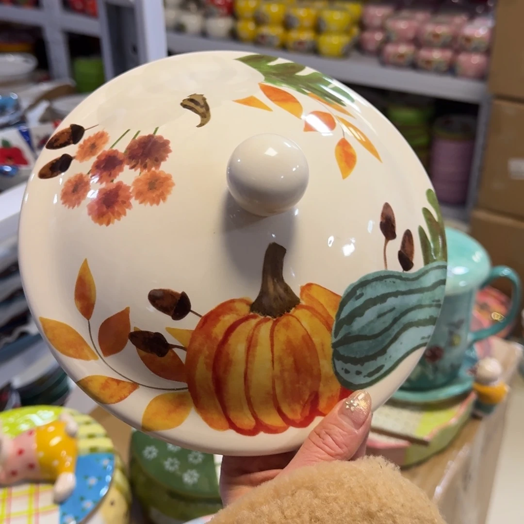 瓷片创意南瓜盖子1只