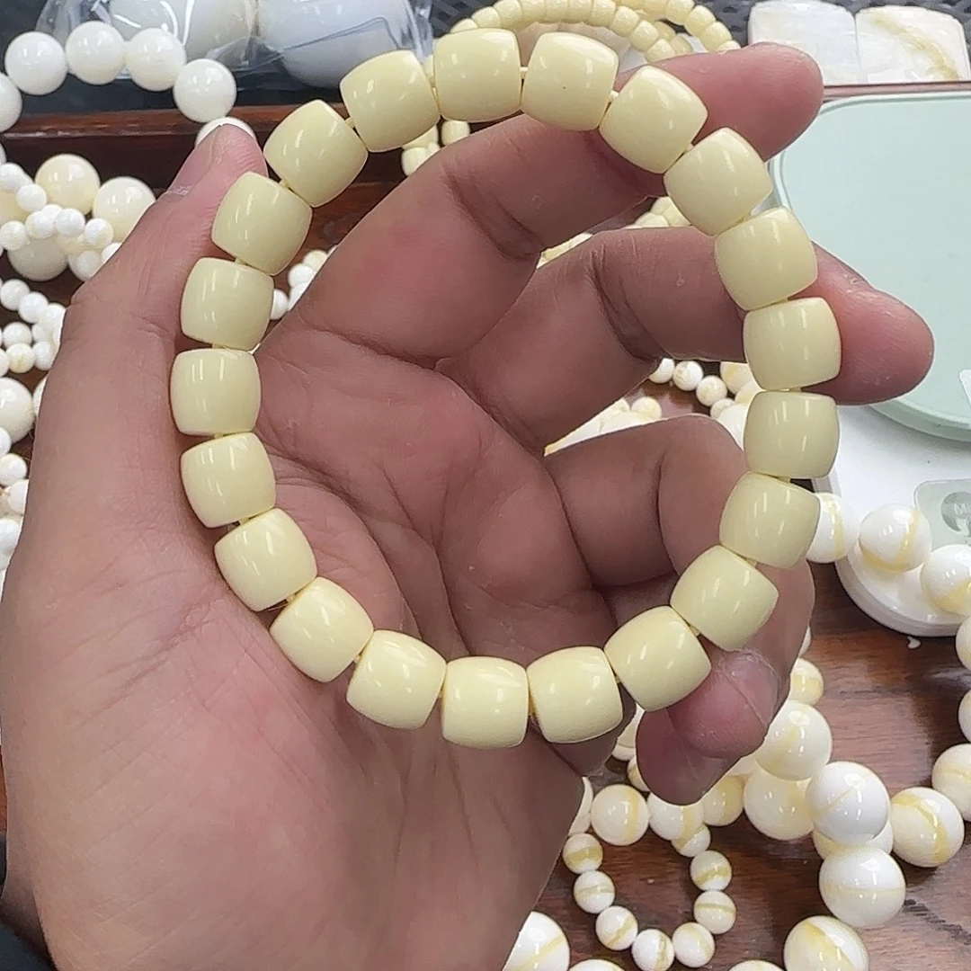 白玉菩提手串10直切润