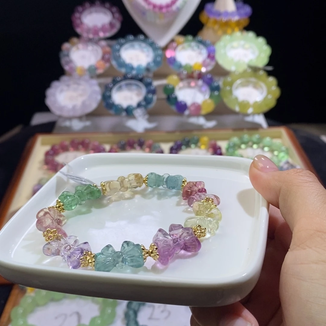 未镶嵌手链萤石蝴蝶结
