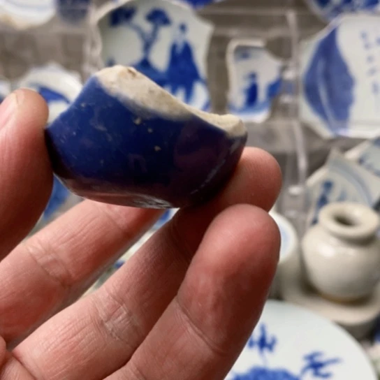 瓷片现代工艺品青花瓷片