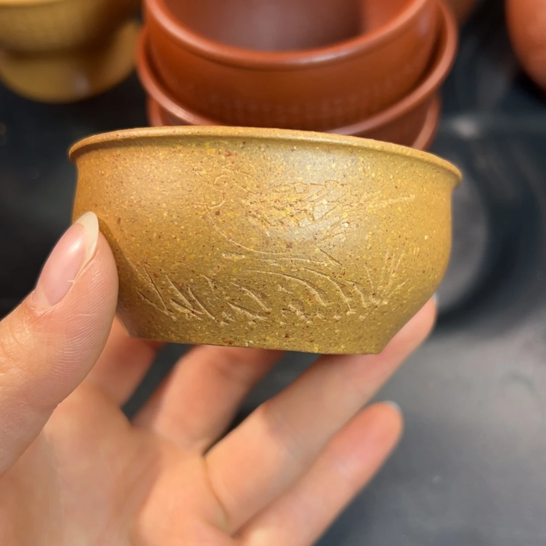 紫砂茶杯老段欢喜