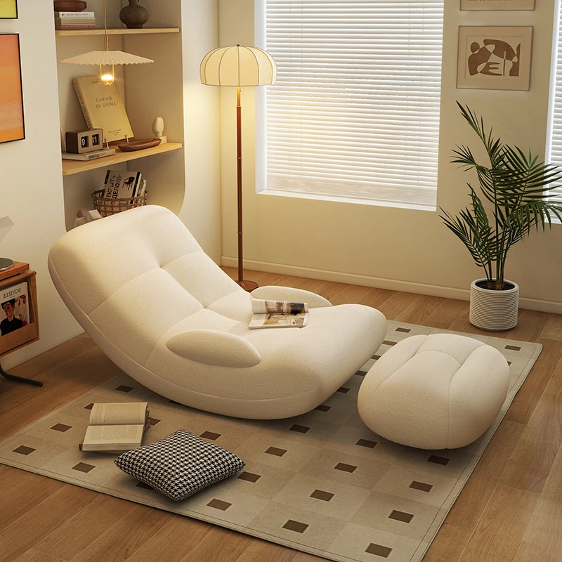 家用摇摇椅躺椅成人摇椅单人网红逍遥椅奶油风懒人沙发阳台休闲椅