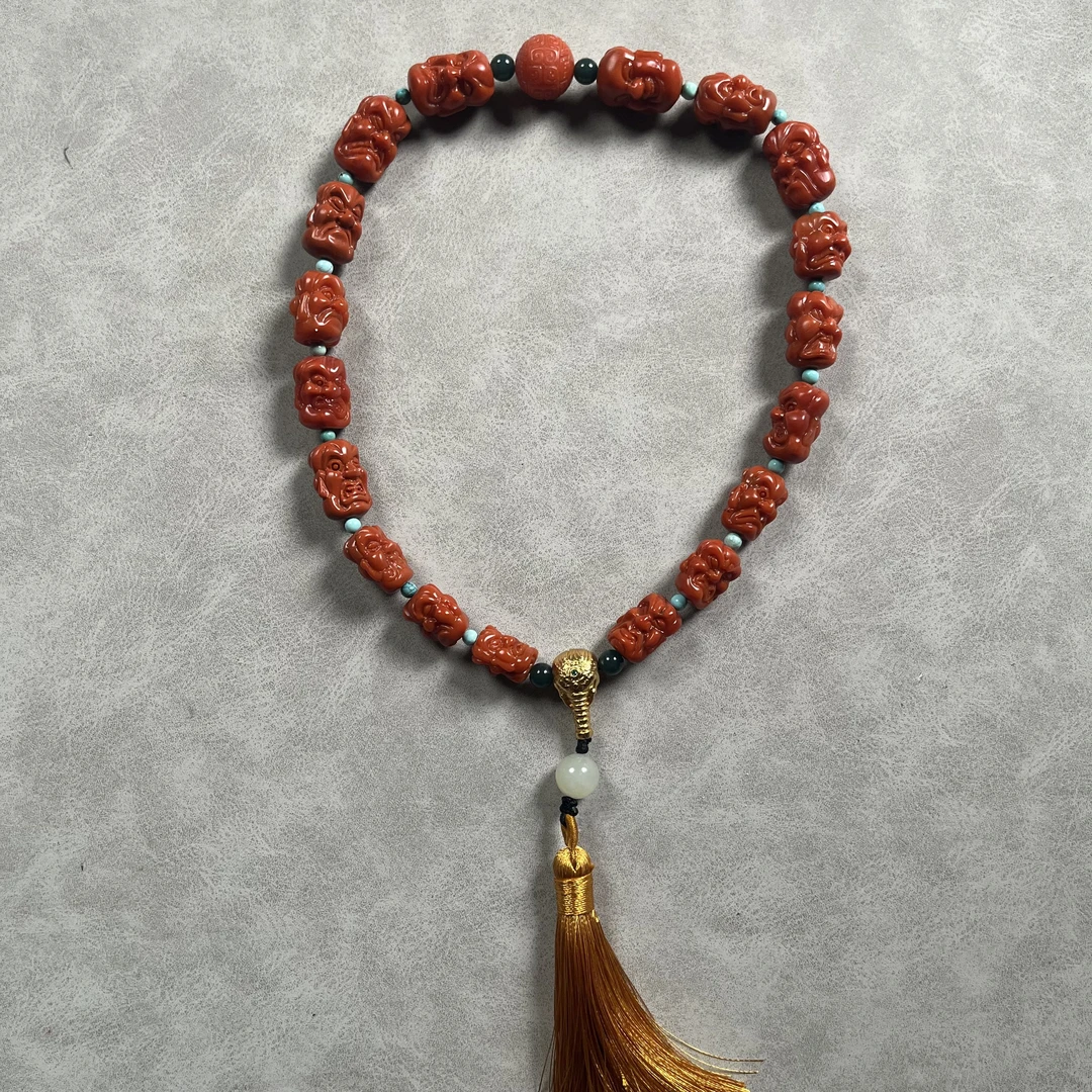 南红十八罗汉手持（藏品）7042