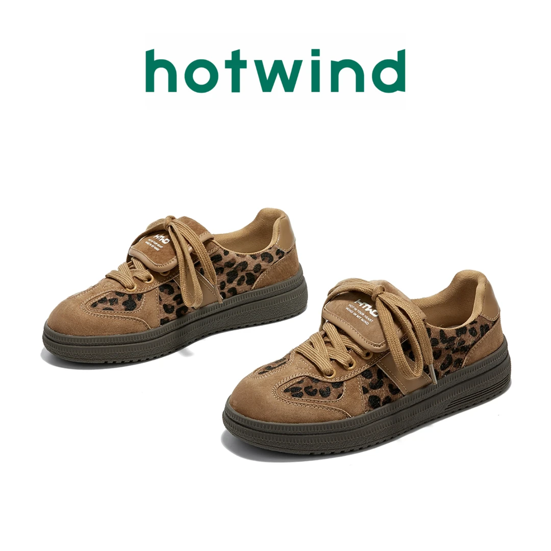 Hotwind/热风新款豹纹德训潮版时尚百搭休闲板鞋软底轻便通勤