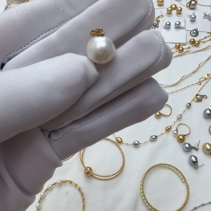 银S925镶嵌颈饰海水珍珠