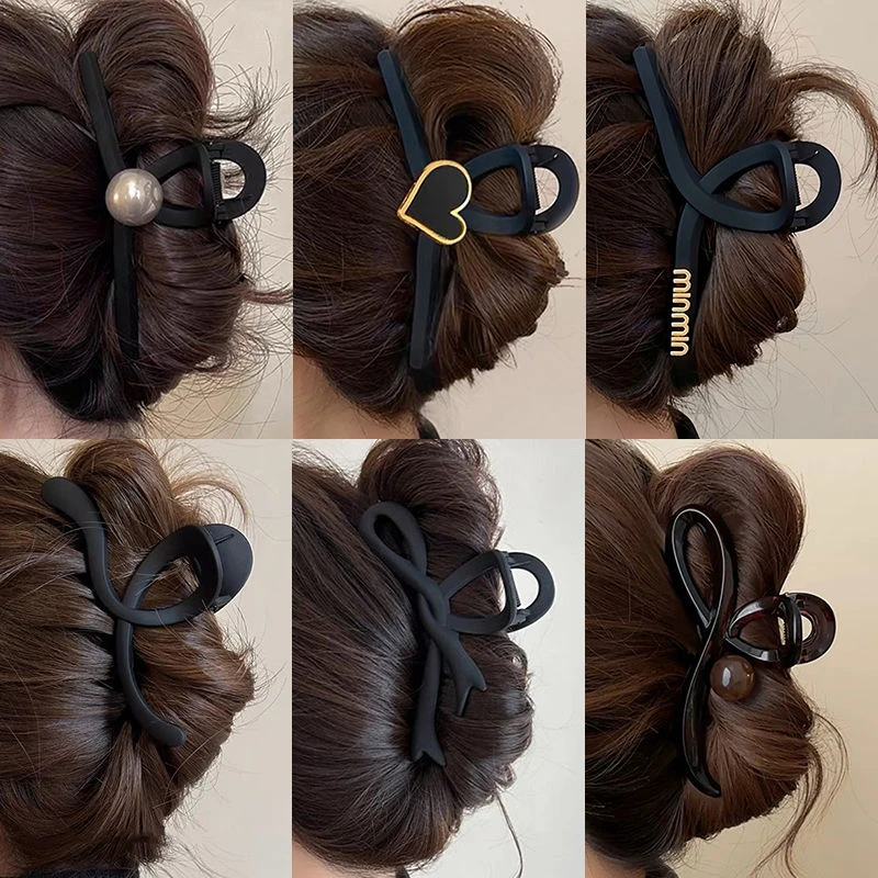 高级感后脑勺抓夹套装大号鲨鱼夹气质网红爆款黑色百搭时尚发夹子