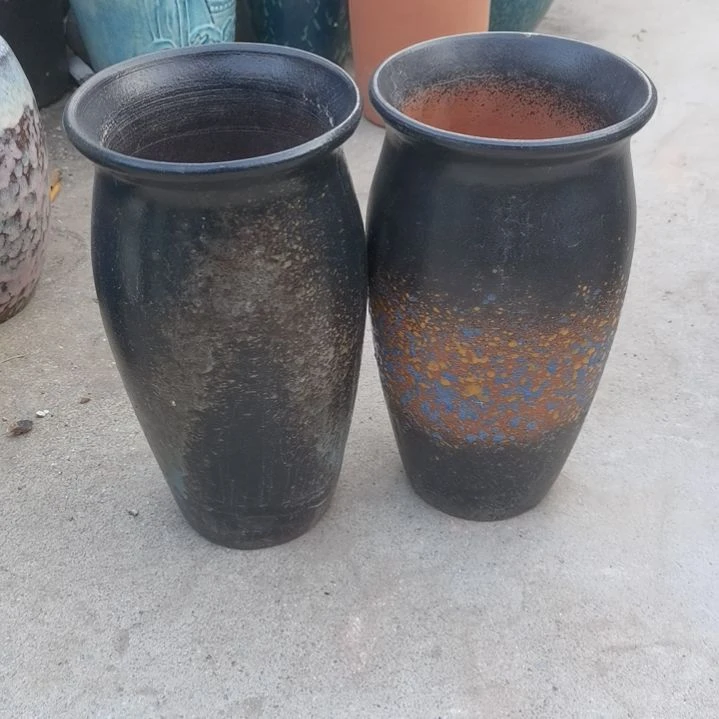 红陶口14高26两个盆