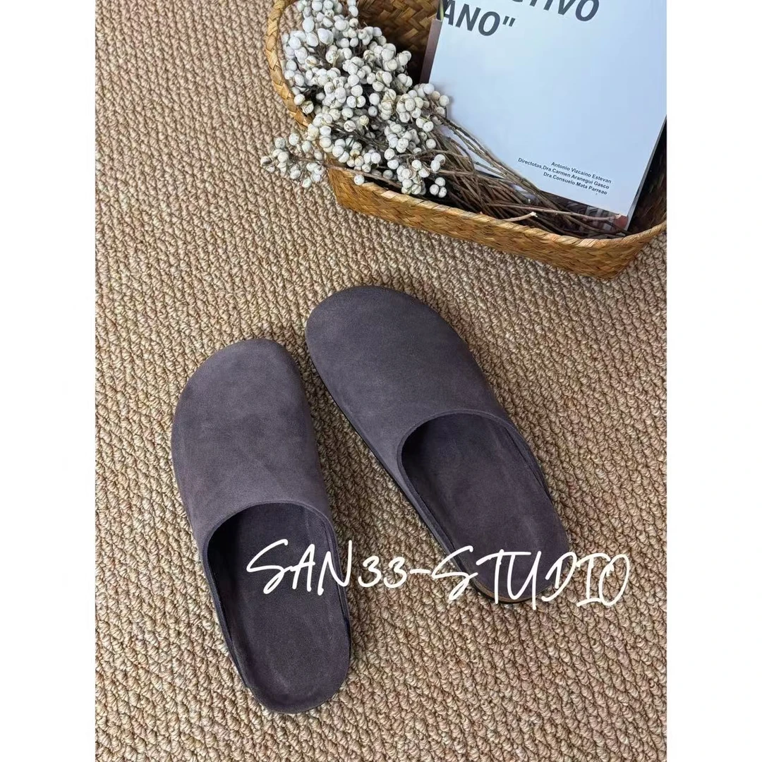 SAN【巧克力豆】日常超百搭手工牛皮勃肯懒人拖