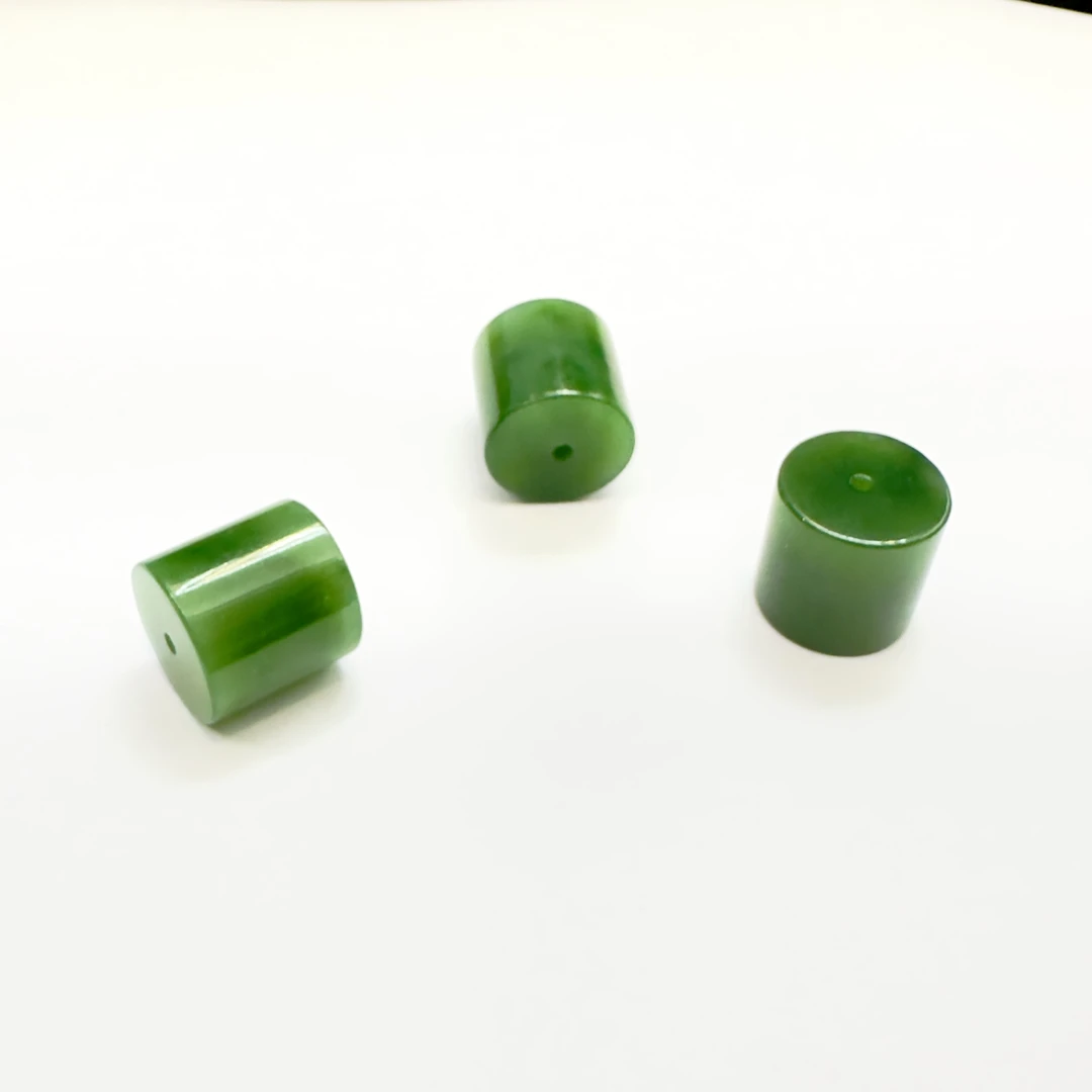 约12*12.5mm和田玉碧玉桶珠吊坠多样性发一