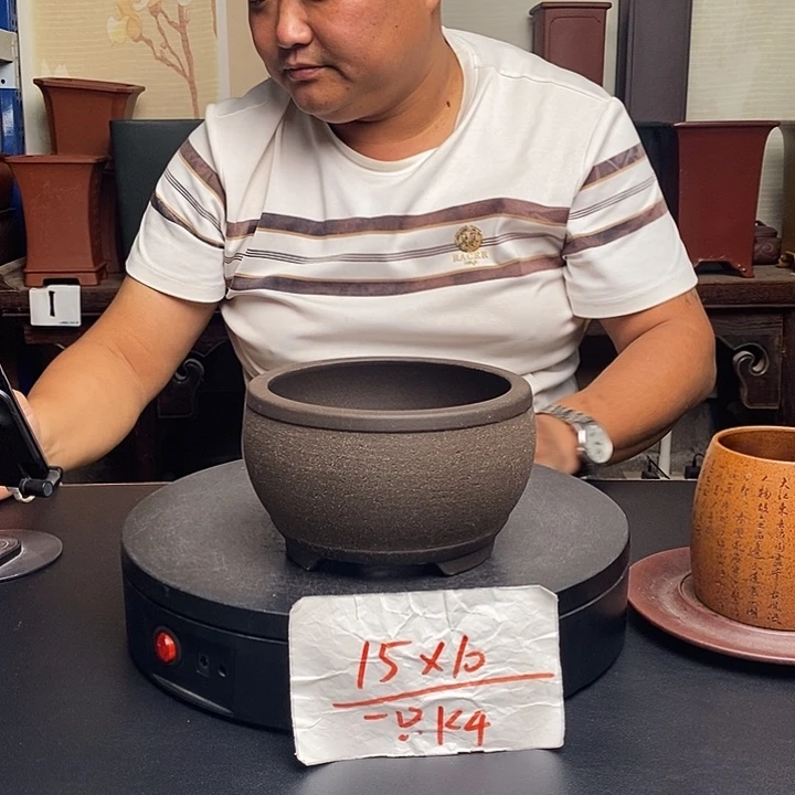 紫砂花盆货号一只KK4