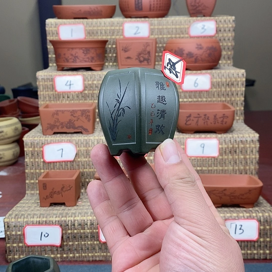 紫砂花盆在外面玩