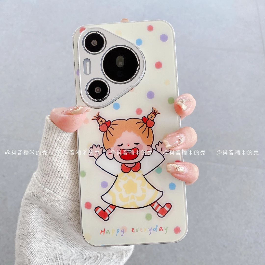 （华为p系列）金属玻璃适用华为p70pro/60/50/40元气女孩coco手机壳