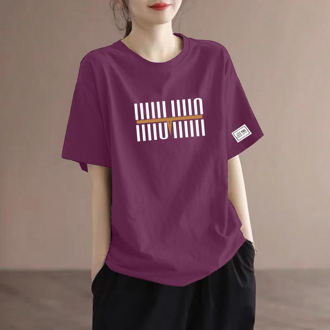 纯棉短袖t恤女夏季新款韩版宽松大码胖mm洋气减龄打底衫圆领上衣