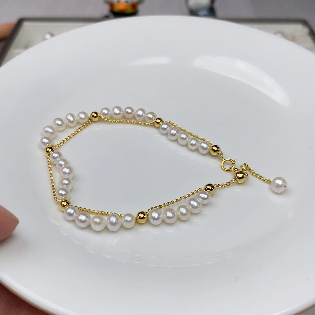 淡水珍珠耳饰银S925镶嵌