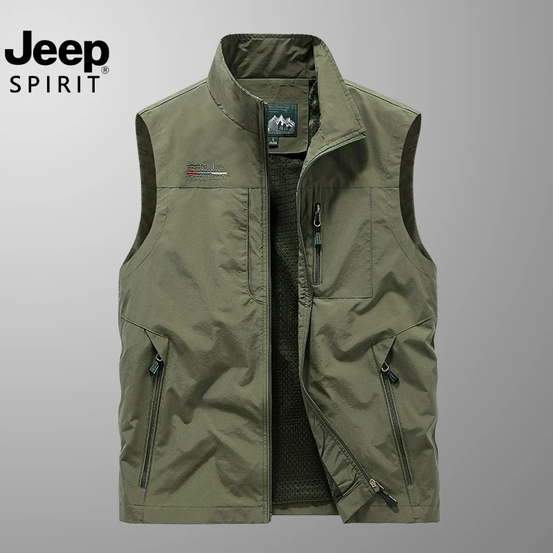 JEEP SPIRIT 吉普春秋季马甲男士薄款多口袋坎肩背心马甲上衣男潮