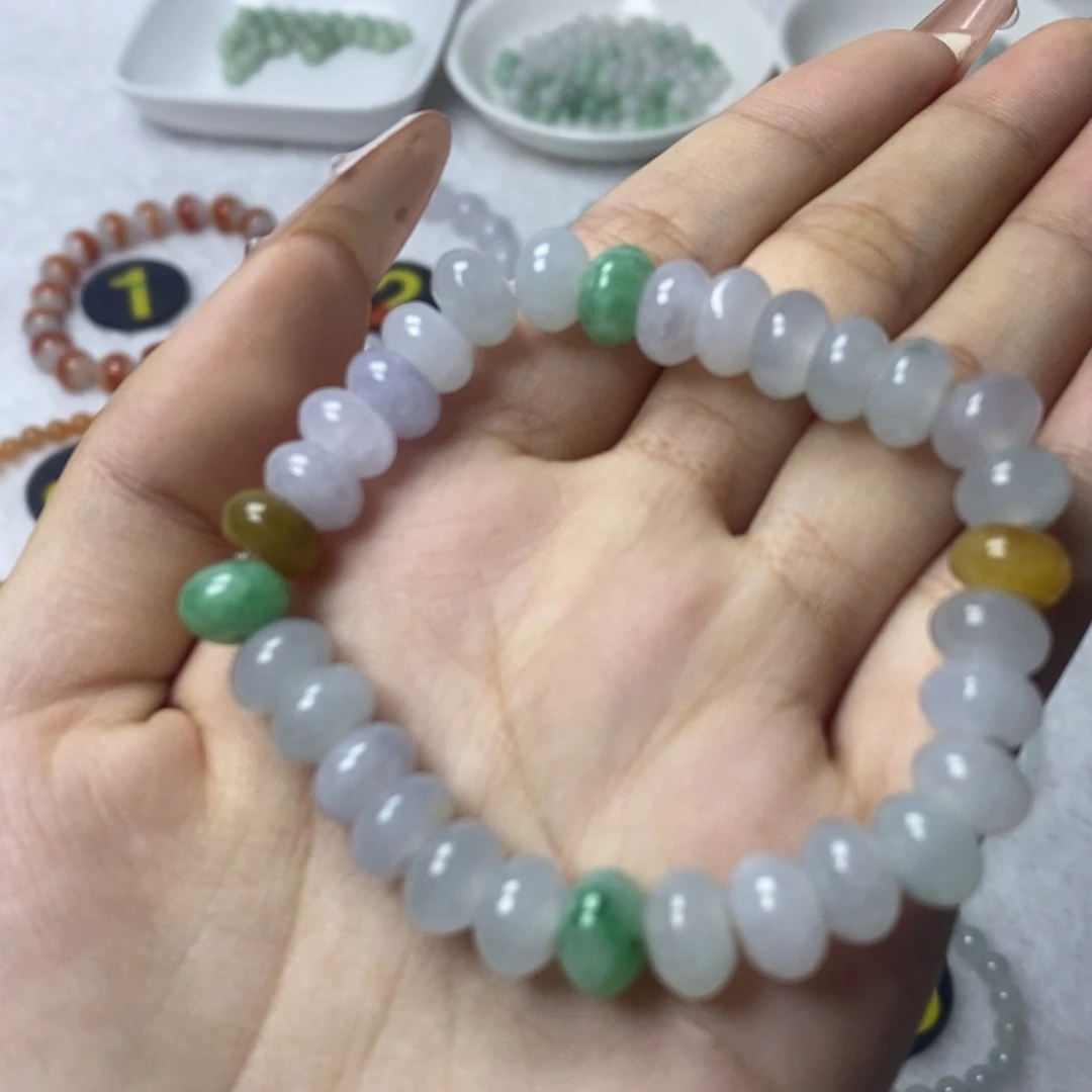 未镶嵌手链翡翠鼓珠卡9