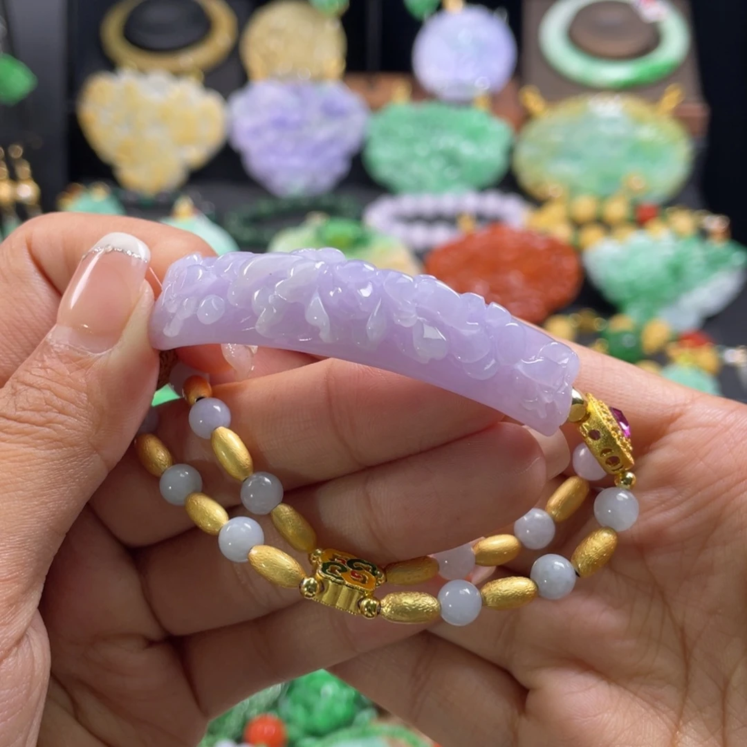 翡翠未镶嵌手链代编织