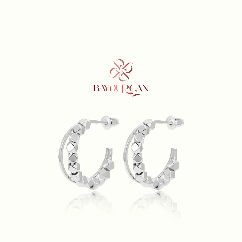 BAYDURCAN 铜合金耳饰 【几何】金属几何c型耳钉 22321