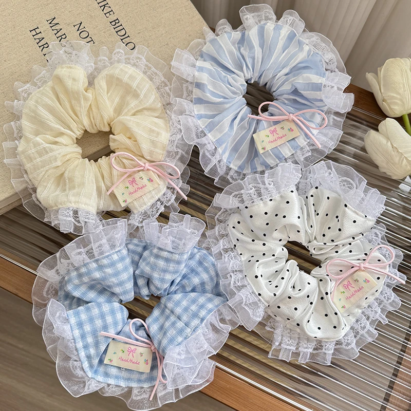 【蕾丝发圈】儿童丸子头发饰2025大肠发圈头绳女高颜值蕾丝发绳女童